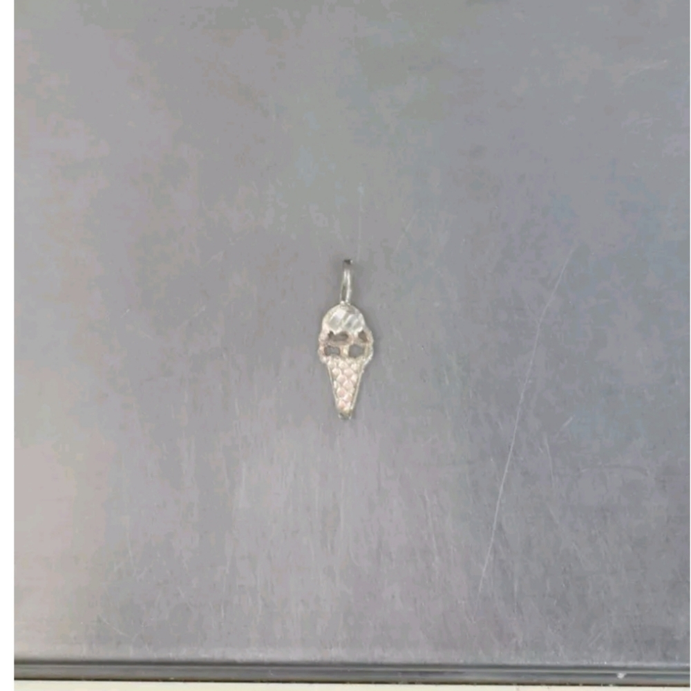Ice-cream cone sterling silver charm